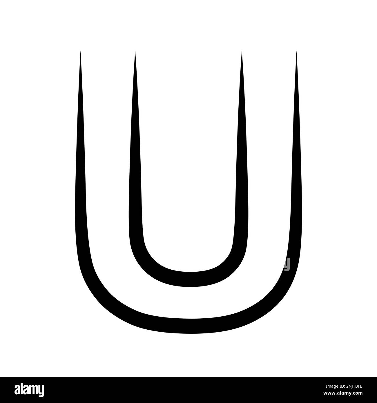 Logo letter u, icon axis alphabet logotype u emblem Stock Vector
