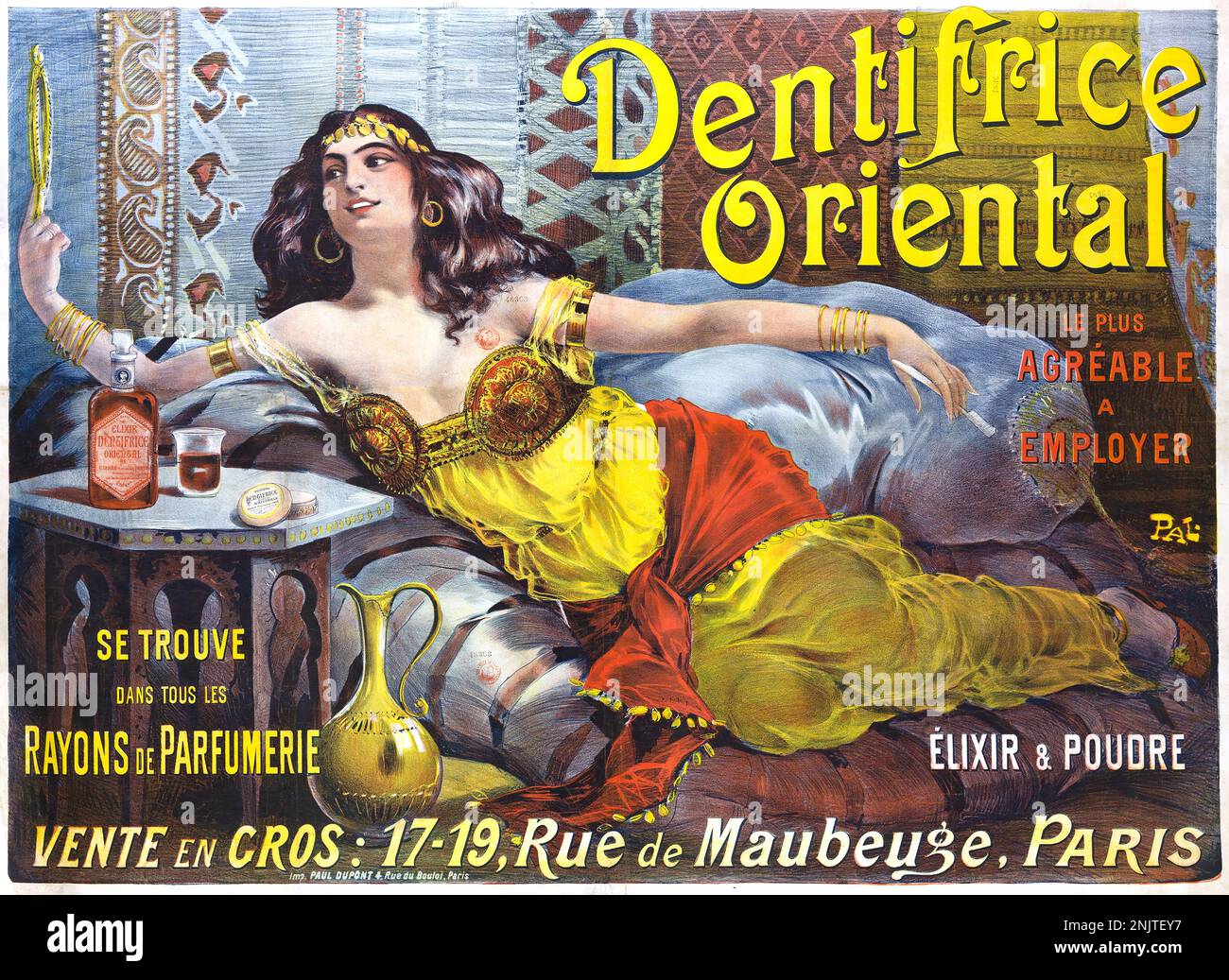 Victorian Advertising Illustration poster for dental healthcare Circa