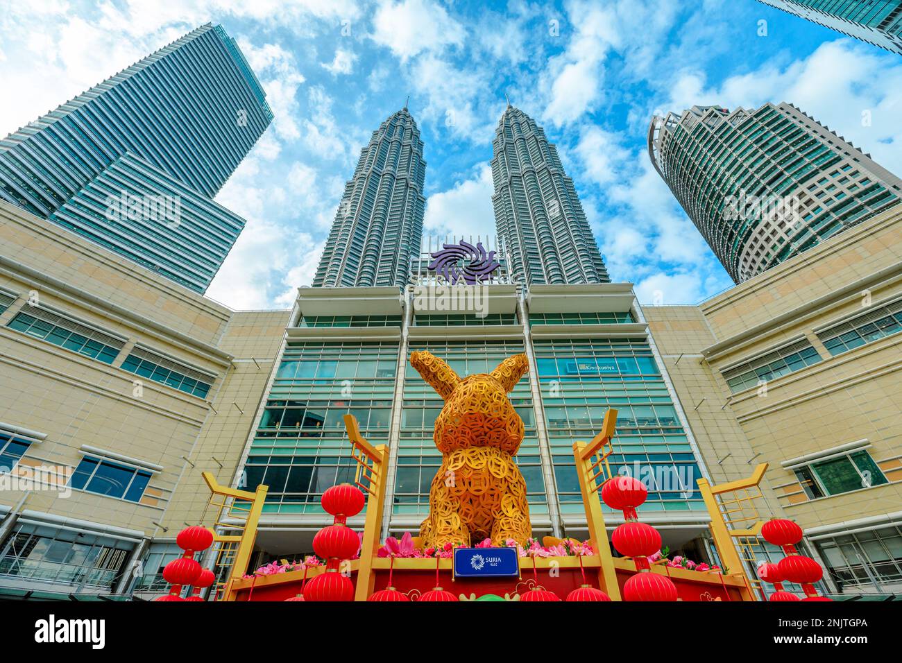 Hi Rabbit Kl Kuala Lumpur, Malaysia - January 2023: Statues of cute golden rabbits ...