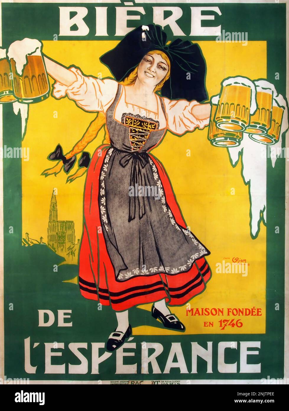 Victorian Advertising Illustration poster for beer Circa