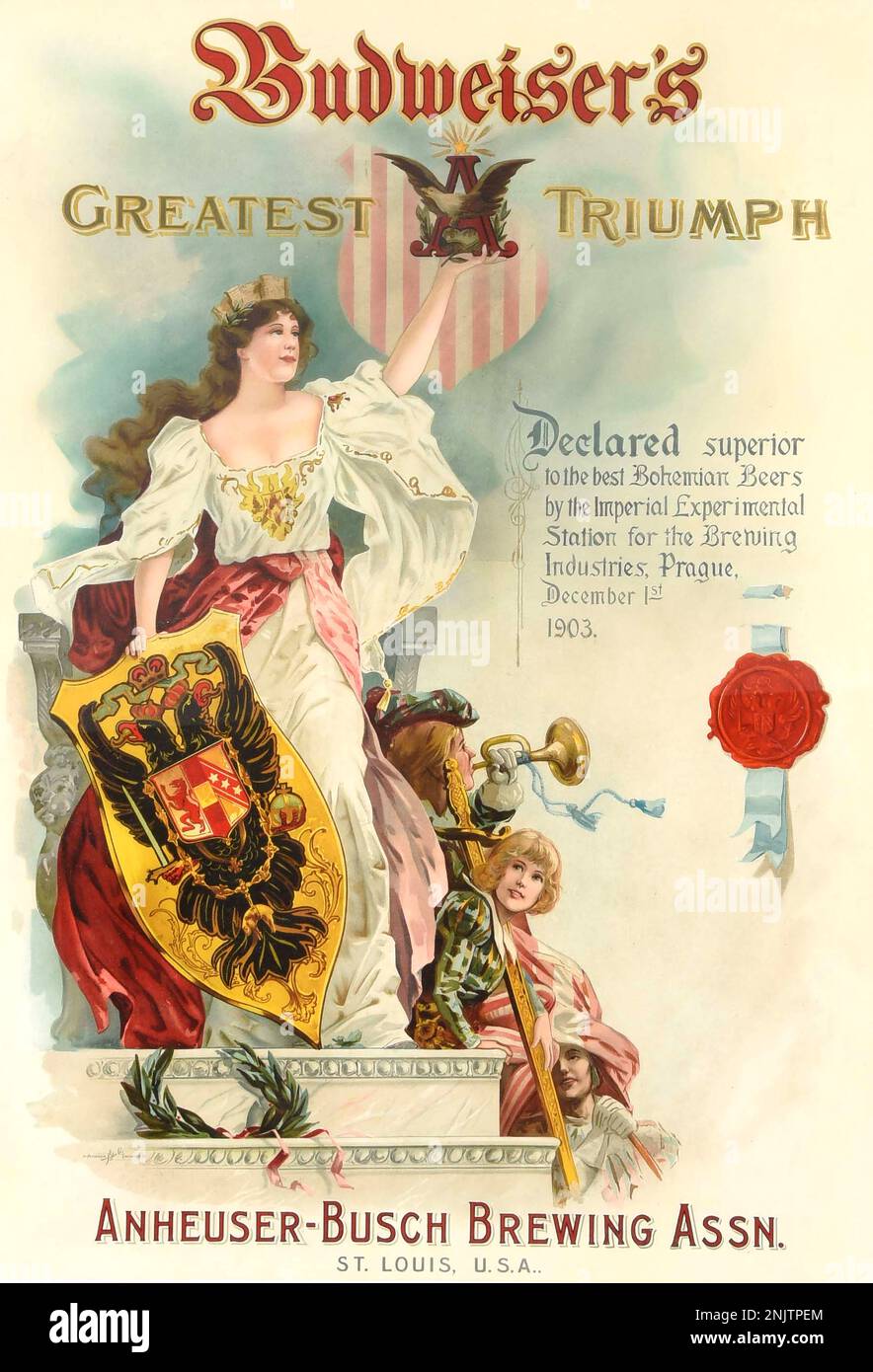 Victorian Advertising Illustration poster for beer Circa