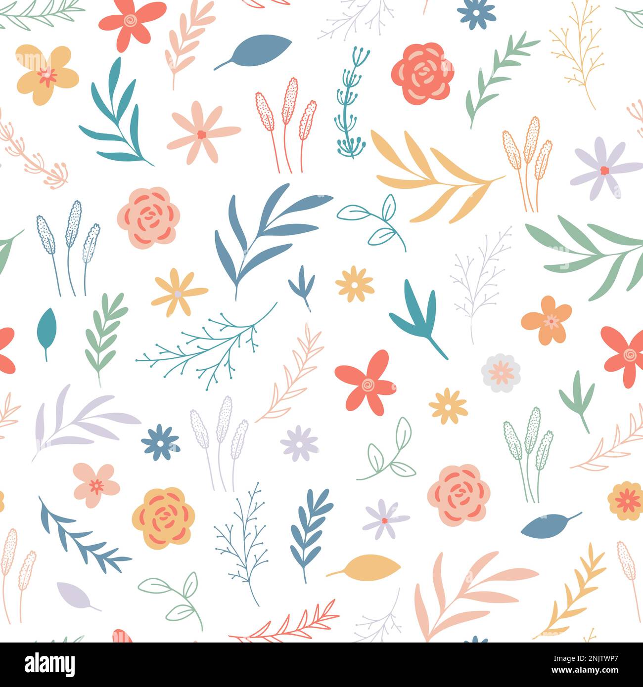 Gentle Cozy Seamless Pattern With Autumn Berries And Foliage