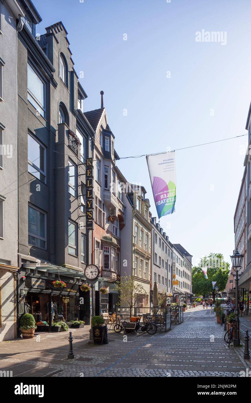 Old houses in the pedestrian zone Dänische Straße, Kiel, Schleswig