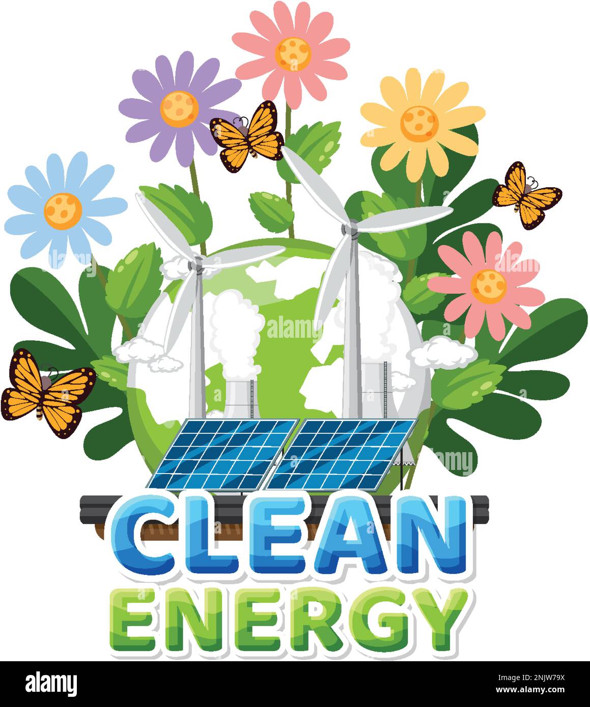 Alternative green energy vector concept illustration Stock Vector Image ...