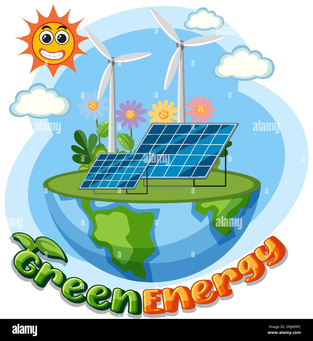 Alternative green energy vector concept illustration Stock Vector Image ...