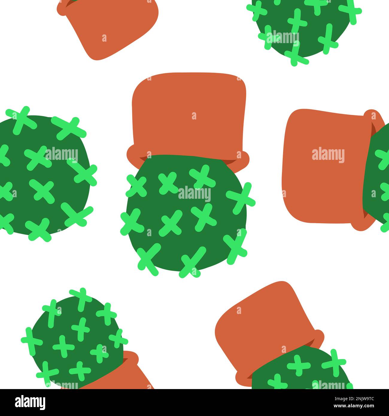 Cacti pattern. Vector illustration in cartoon flat style isolated on ...