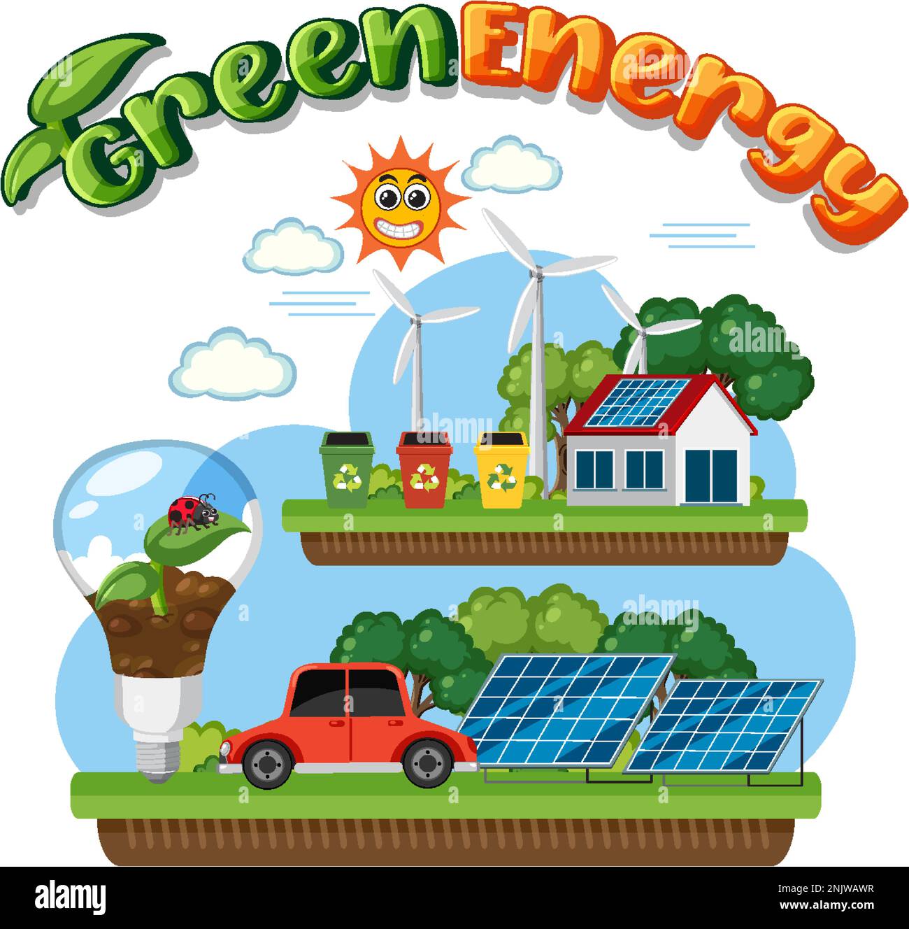 Alternative green energy vector concept illustration Stock Vector Image ...