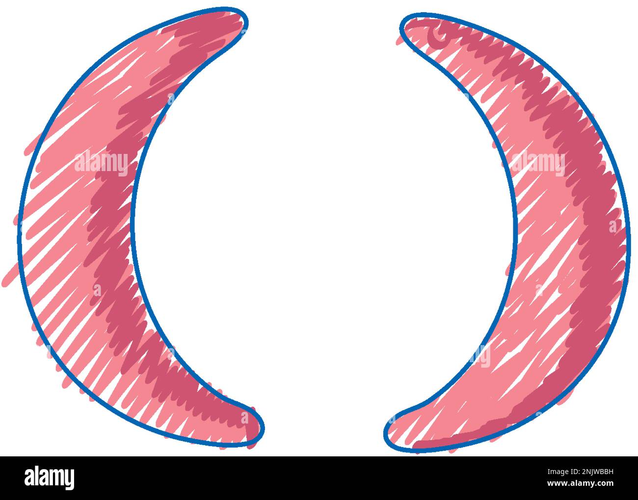 Math parentheses sign symbol in pencil colour sketch simple style illustration Stock Vector