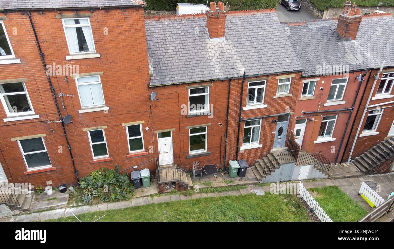 Aerial photo of a typical housing estate in Birkby close to the town
