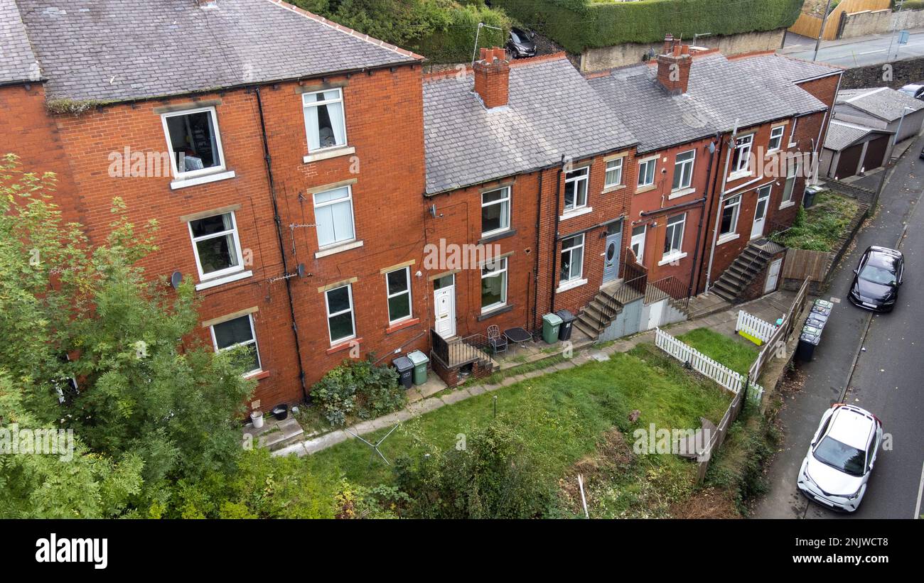 Aerial photo of a typical housing estate in Birkby close to the town