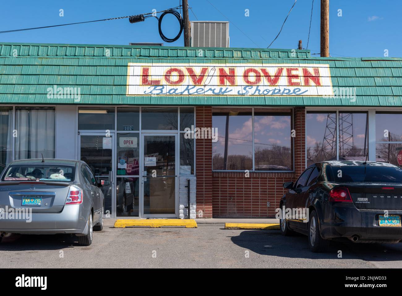 Exterior of the Lov N Oven Bakery Shoppe, a popular doughnut shop in