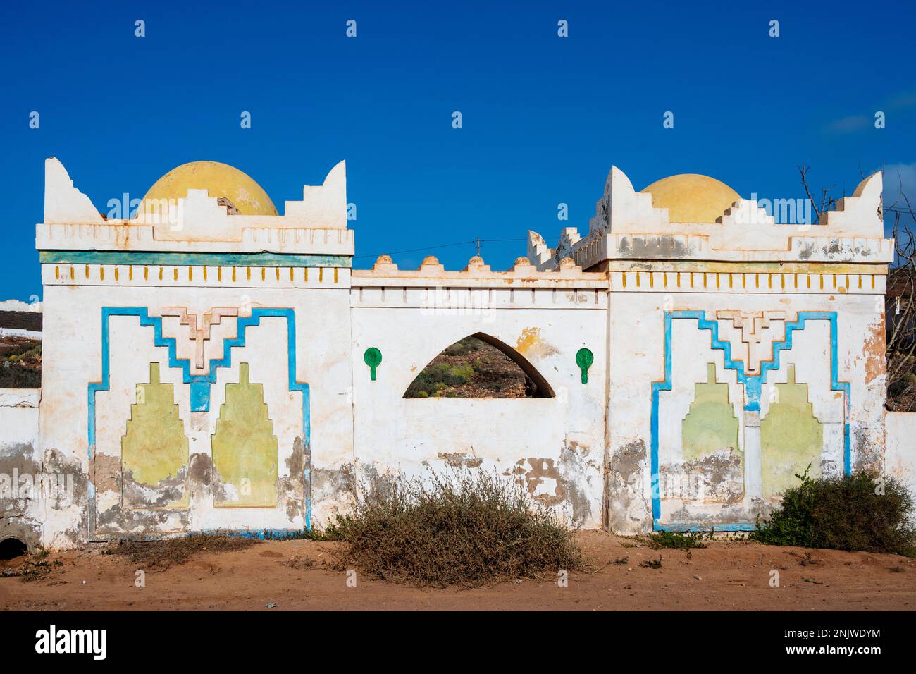 Afrika, Marokko, Südmarokko, Sidi Ifni, Gebäude auf dem Friedhof Stock Photo