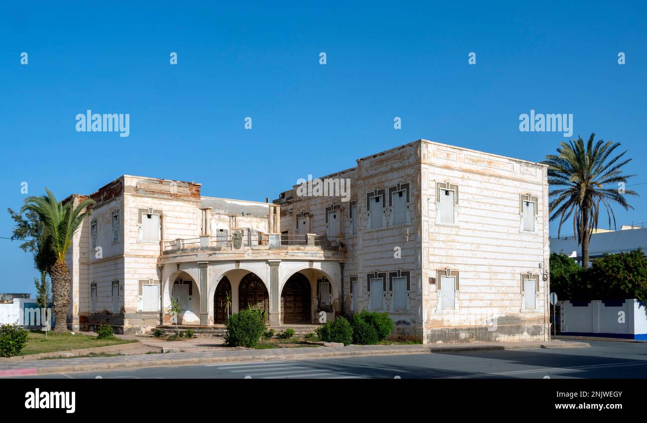 Afrika, Marokko, Südmarokko, Sidi Ifni, Place Hassan II., ehemaliges spanisches Konsulat Stock Photo