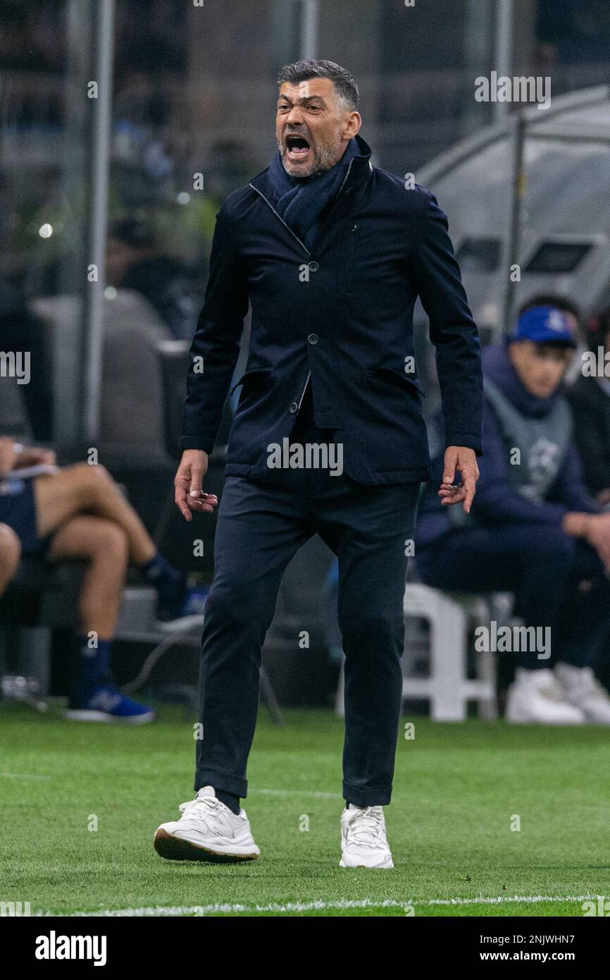 Milan Italy February 22 2023 Inter Porto Champions League Sergio milan-italy-february-22-2023-inter-porto-champions-league-sergio