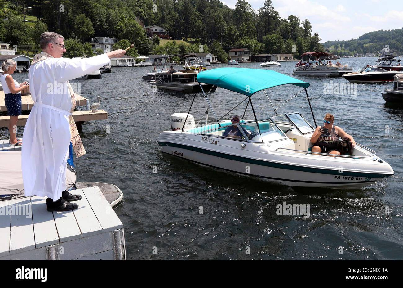 Pastor Rev. Andrew Hvozdovic, of Our Lady of Victory Church, blesses