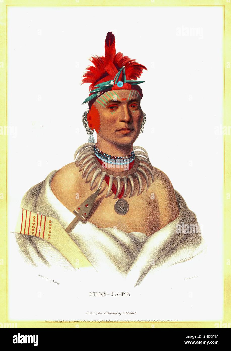 Chon-Ca-Pe - 1837 - Painted by Charles Bird King Stock Photo