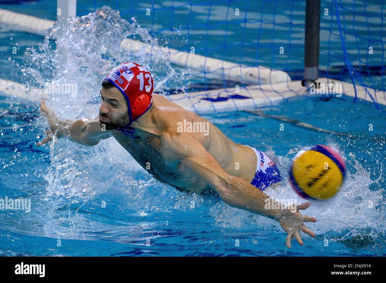 Goalkeeper Toni Popadic of Croatia in action during the Men's Water Polo  Group B third round match between Croatia and Japan, at the 19th FINA World  Championships in Debrecen, northeastern Hungary, Saturday,