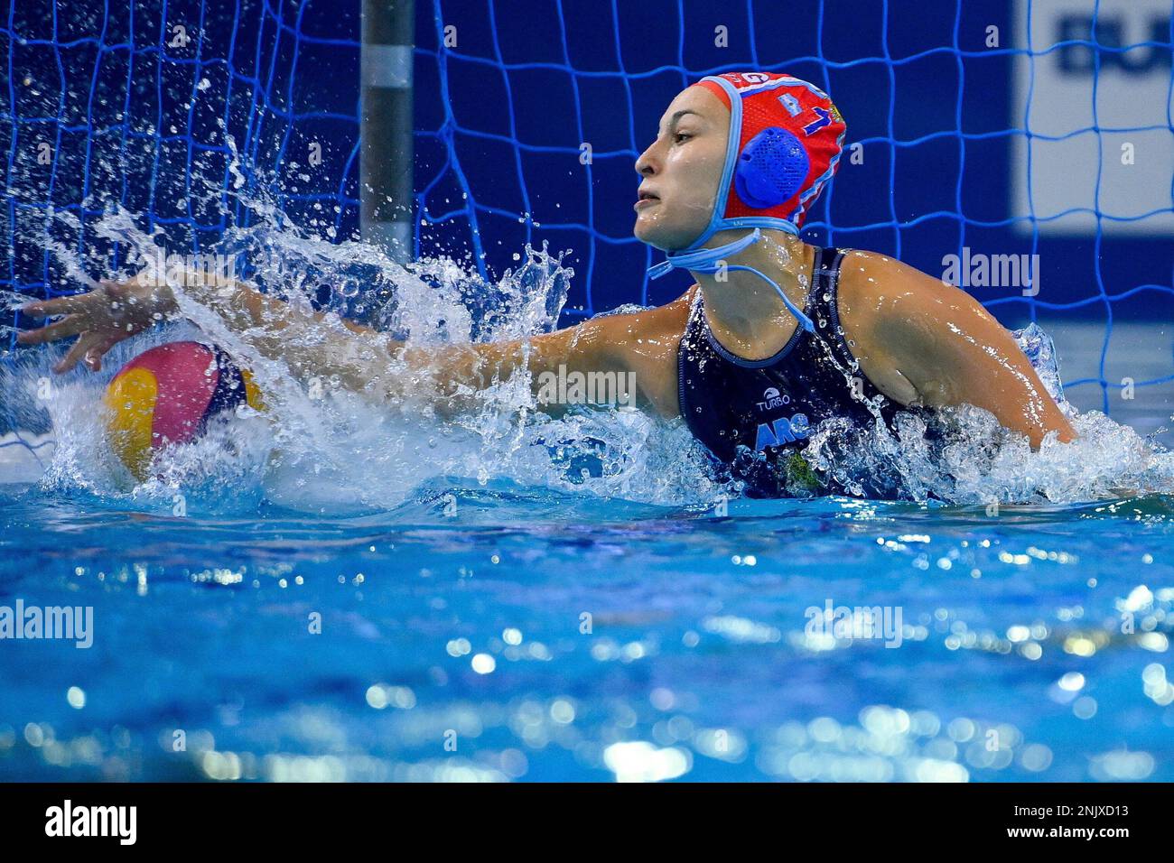 Goalkeeper Nahir Stegmayer of Argentina in action during the women's water  polo Group B third round United States vs Argentina match of the 19th FINA  World Championships in Debrecen, Hungary, Friday, June