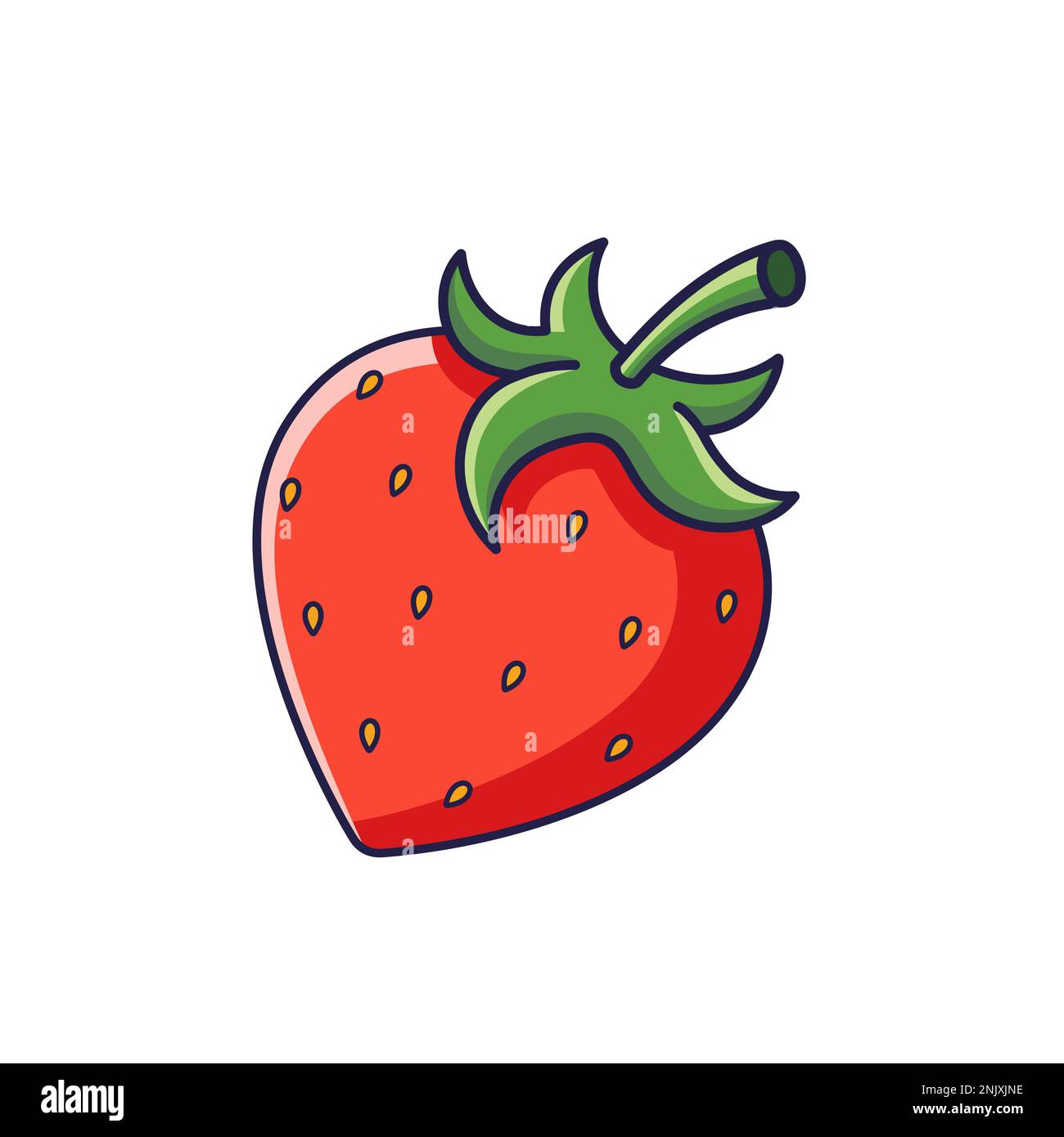 Cute Strawberry character. Vector hand drawn cartoon icon illustration