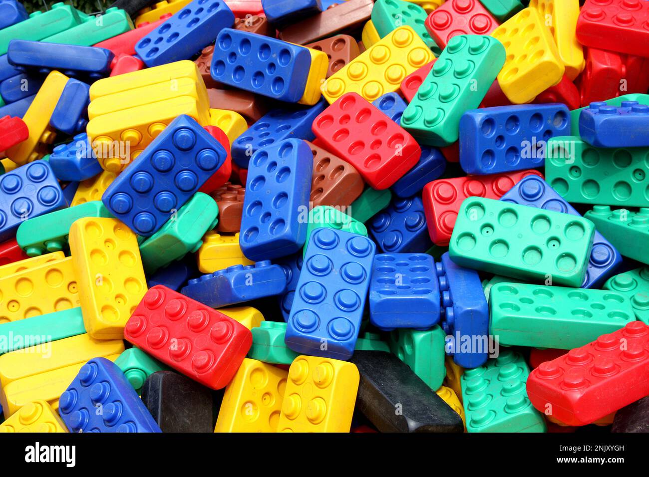 colourful Lego bricks Stock Photo