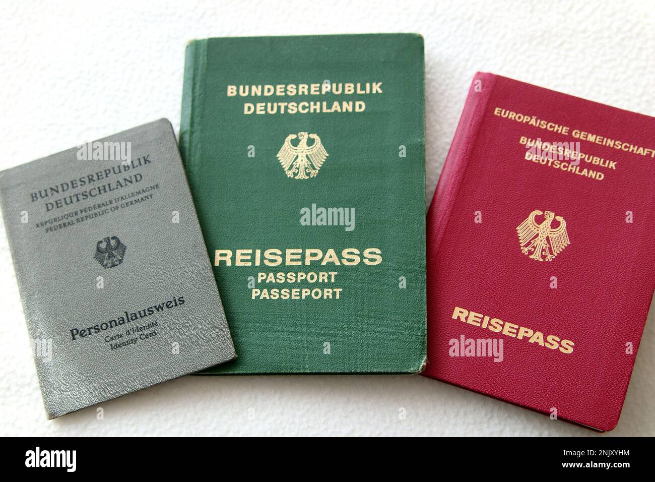 identification papers of different times, Germany Stock Photo
