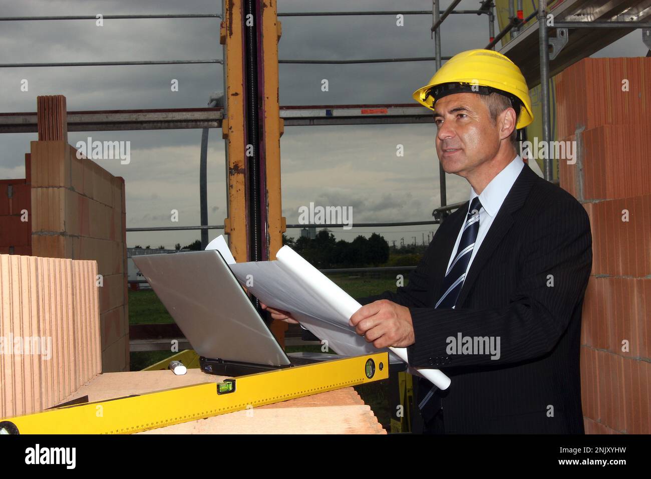 architects on the building site Stock Photo