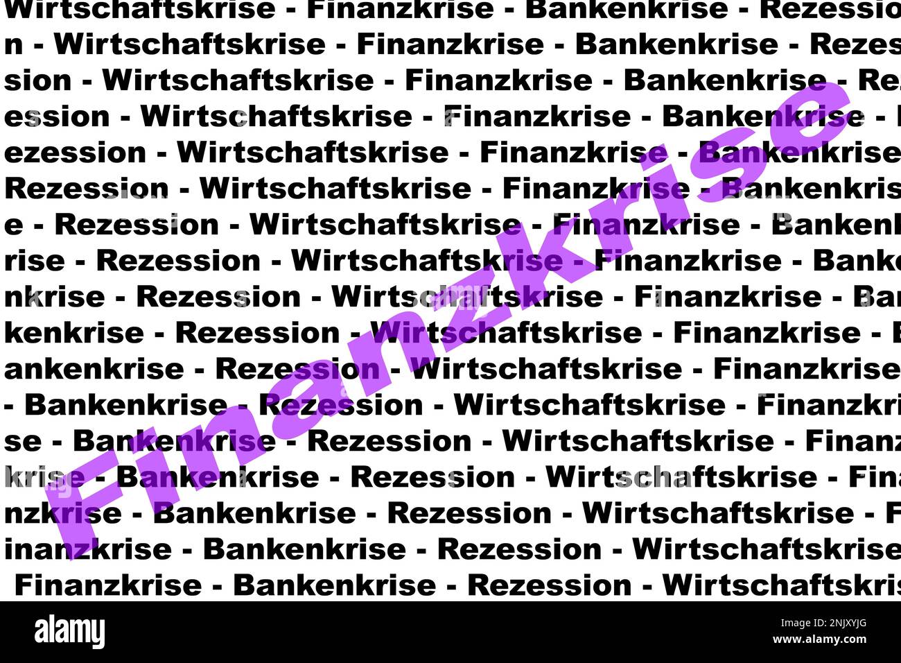 different crisis words, elevated Finanzkrise, financial crisis Stock Photo