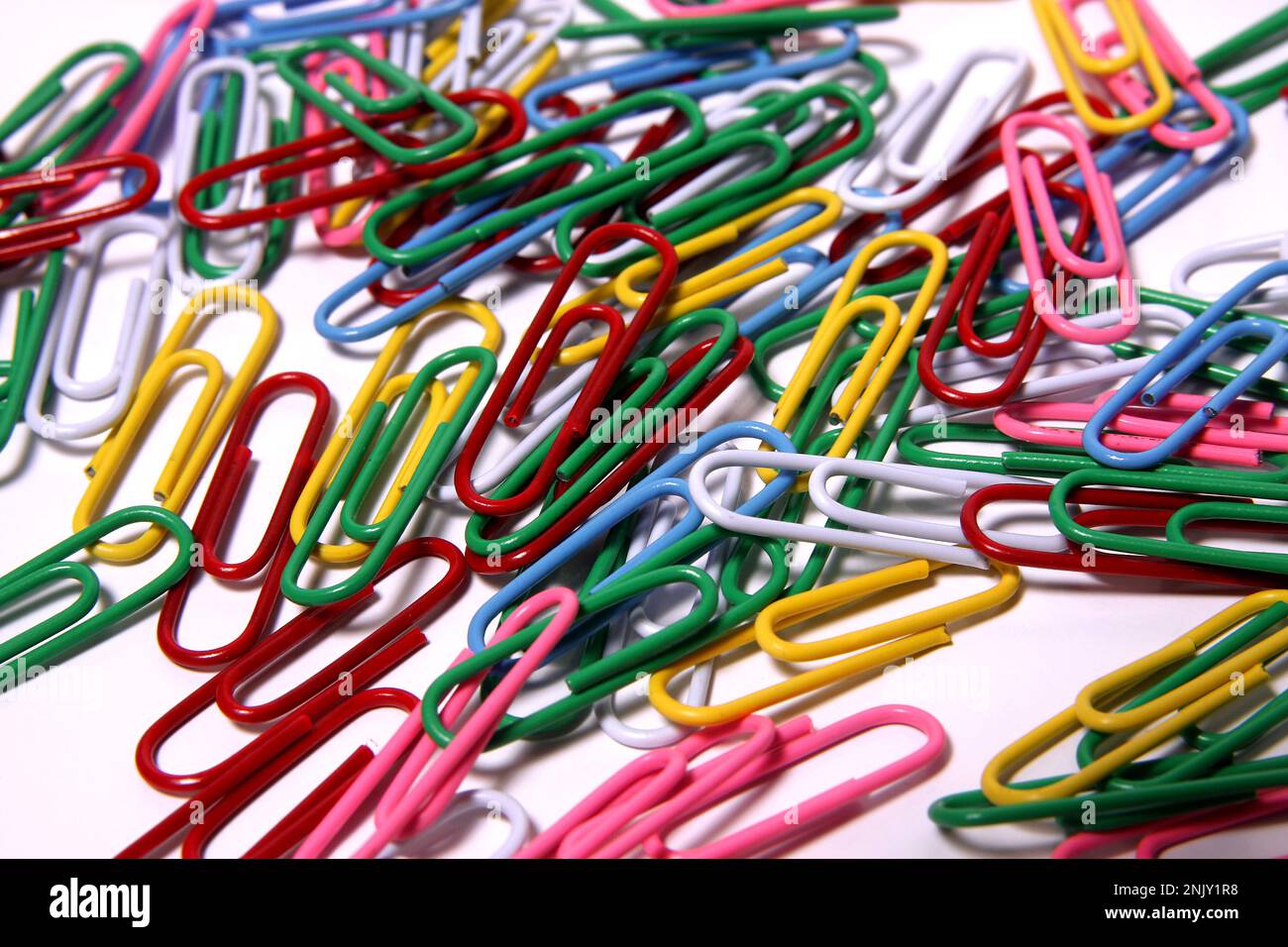 colourful paper clips Stock Photo