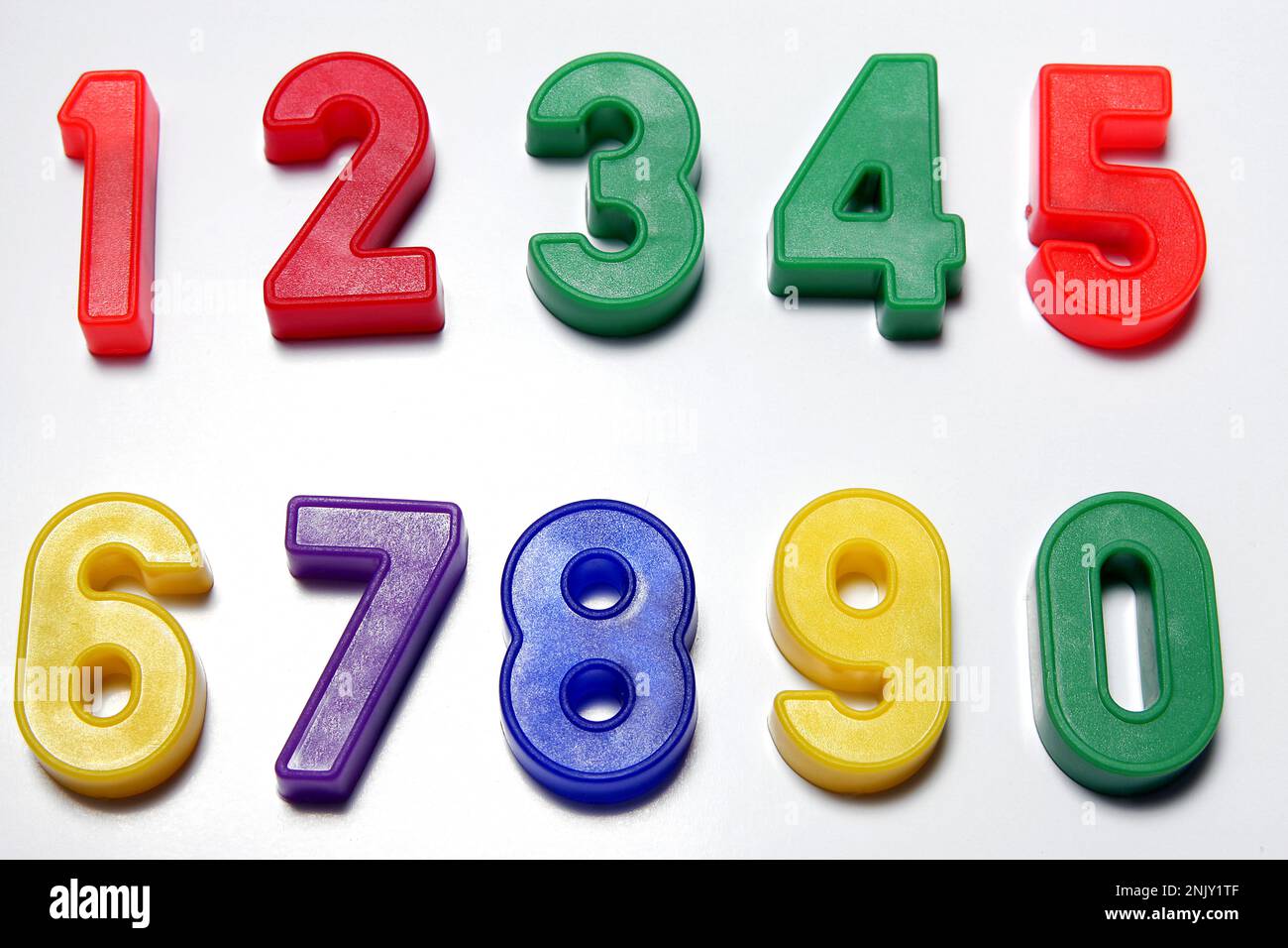 colourful numbers, 0-9 Stock Photo