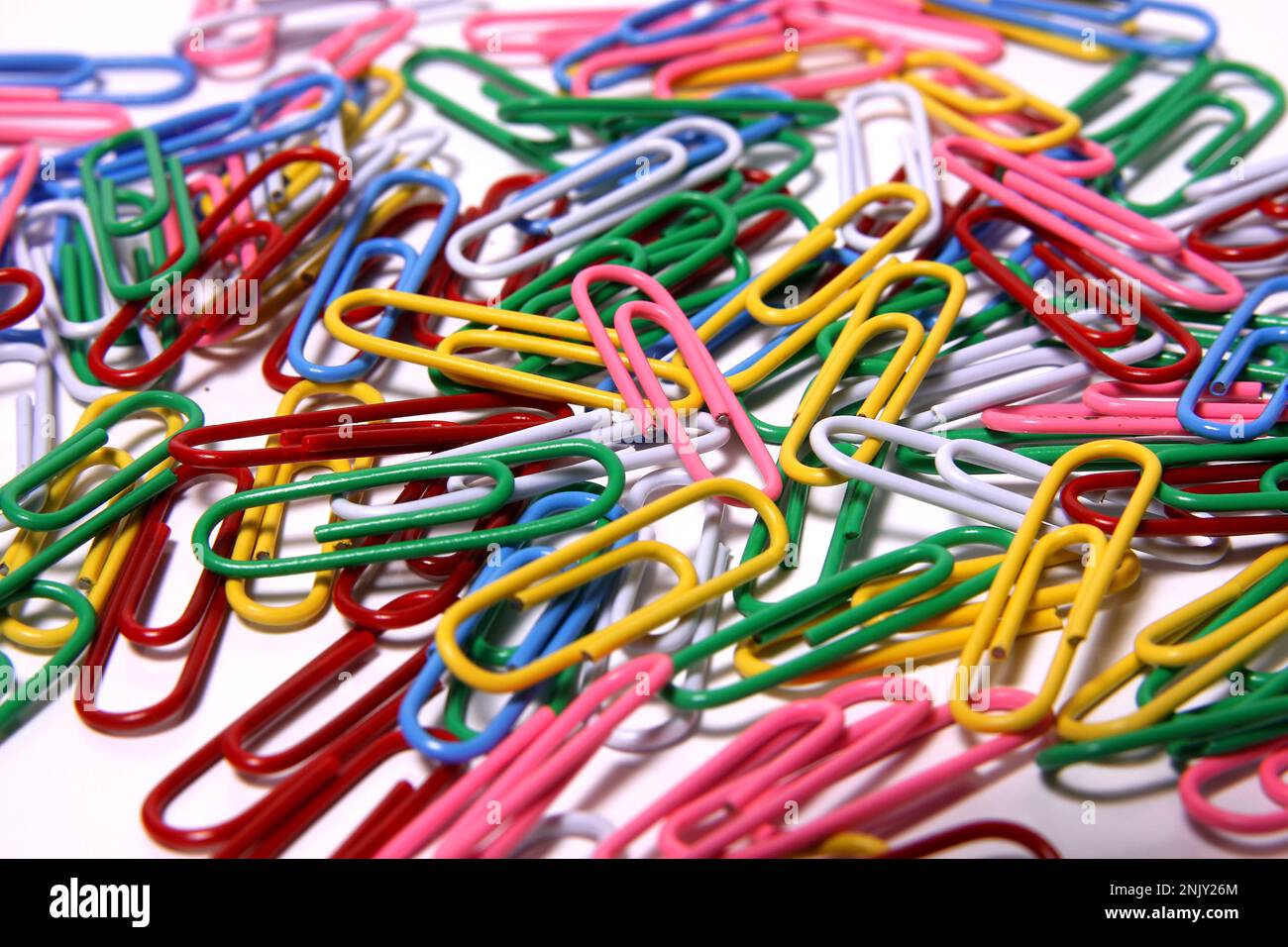colourful paper clips Stock Photo