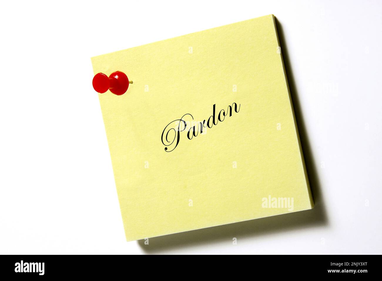 notepad lettering Pardon Stock Photo - Alamy