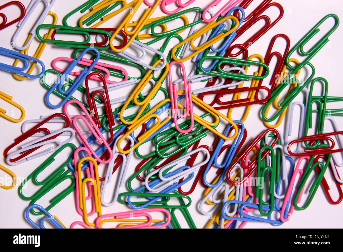 colourful paper clips, cutout Stock Photo