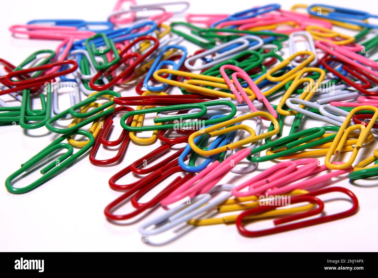 colourful paper clips, cutout Stock Photo