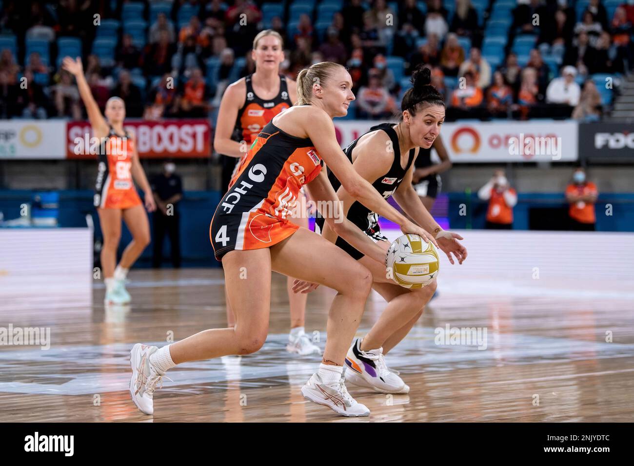 SYDNEY, AUSTRALIA - JUNE 19: Maddie Hay of the Giants Netball catches ...