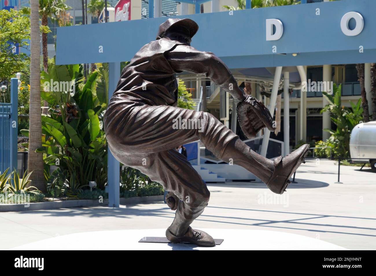A statue of former Brooklyn and Los Angeles Dodgers pitcher Sandy