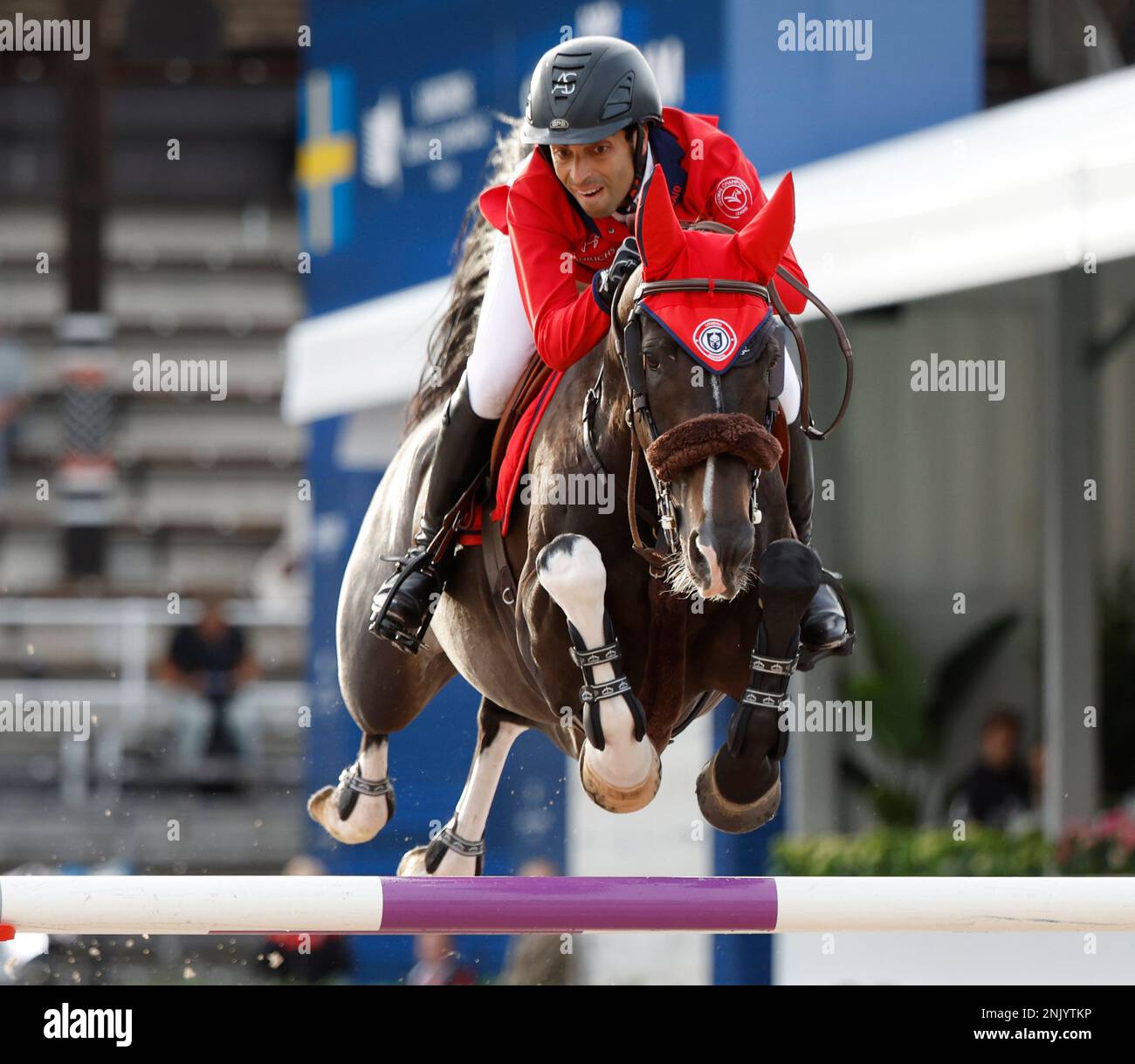 Abdel Said of Belgium and the horse Goldenstar during the jumping