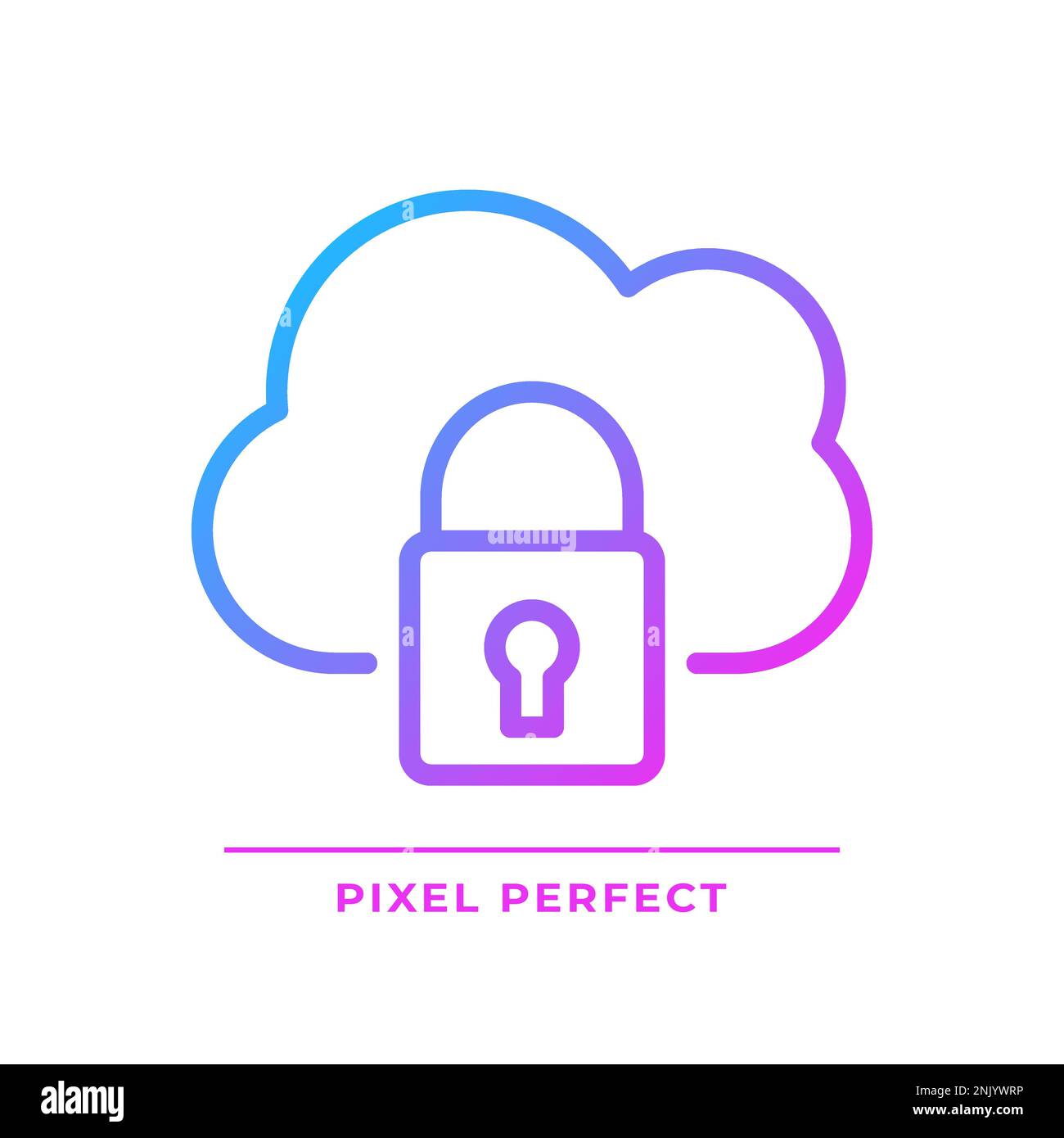 Private cloud pixel perfect gradient linear vector icon Stock Vector