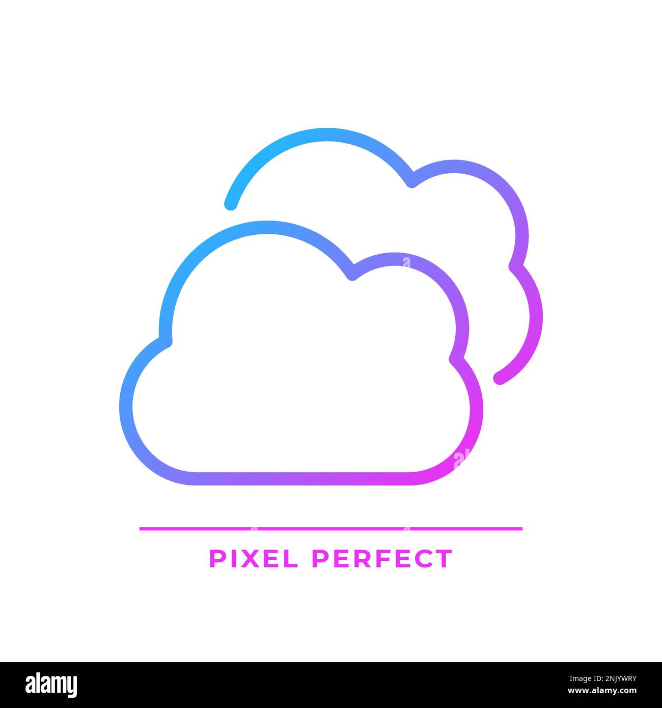 Multicloud pixel perfect gradient linear vector icon Stock Vector