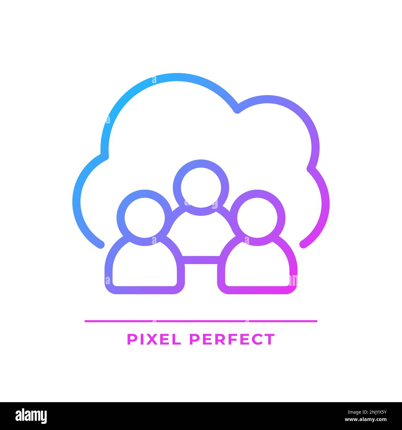 Community cloud pixel perfect gradient linear vector icon Stock Vector