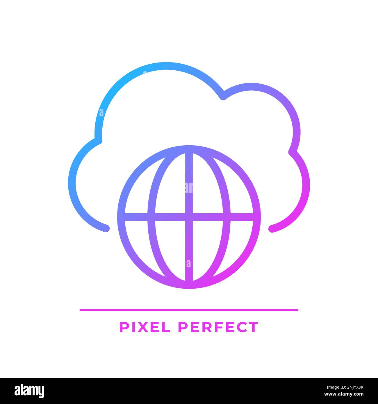 Public cloud pixel perfect gradient linear vector icon Stock Vector