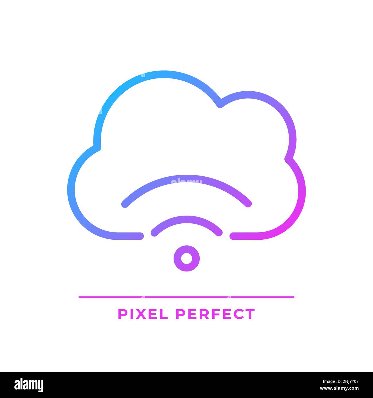 Cloud streaming pixel perfect gradient linear vector icon Stock Vector
