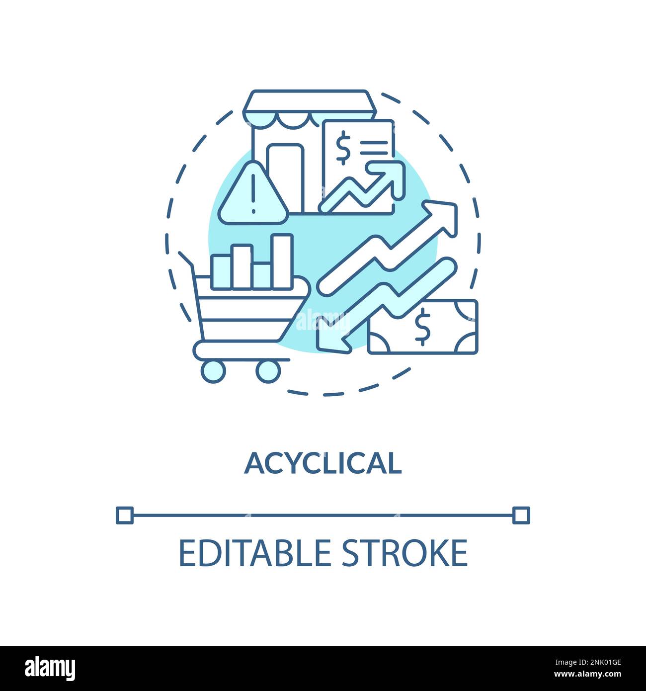 Acyclical turquoise concept icon Stock Vector