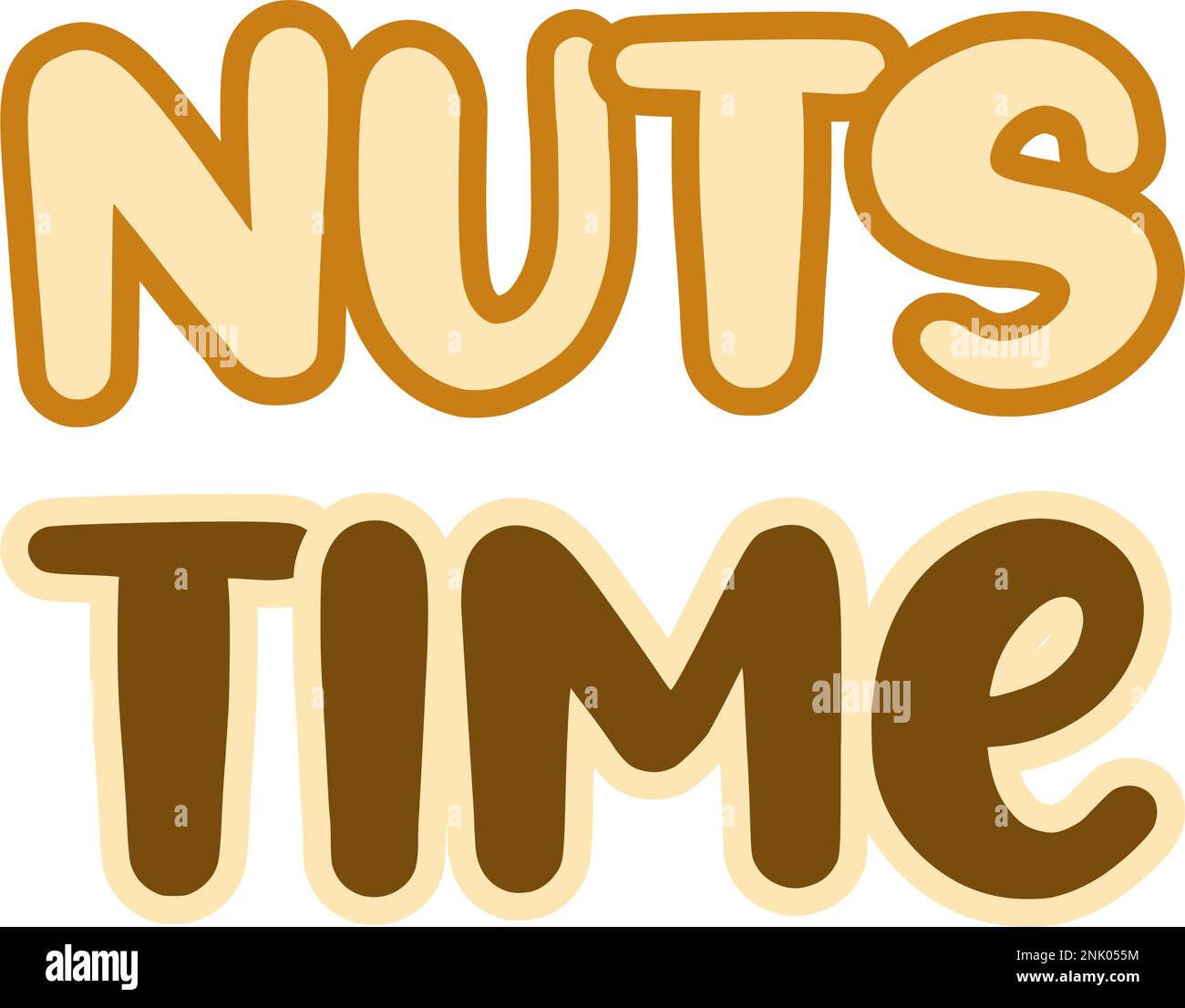 nut time. phrase. quote about nuts.vector illustration isolated on white background Stock Vector
