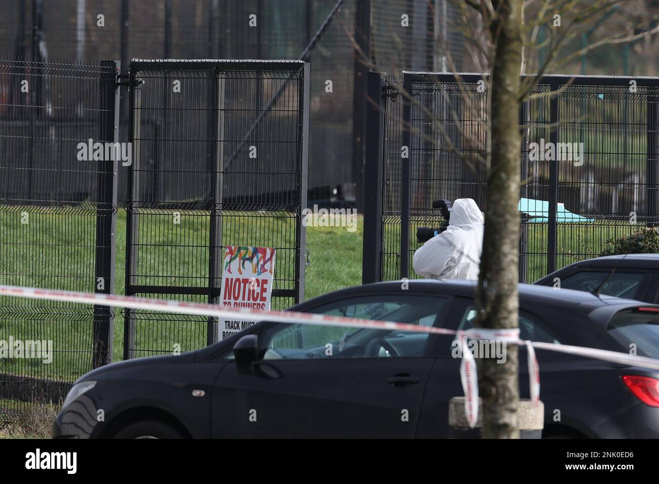 A forensic officer from Police Service of Northern Ireland (PSNI) at