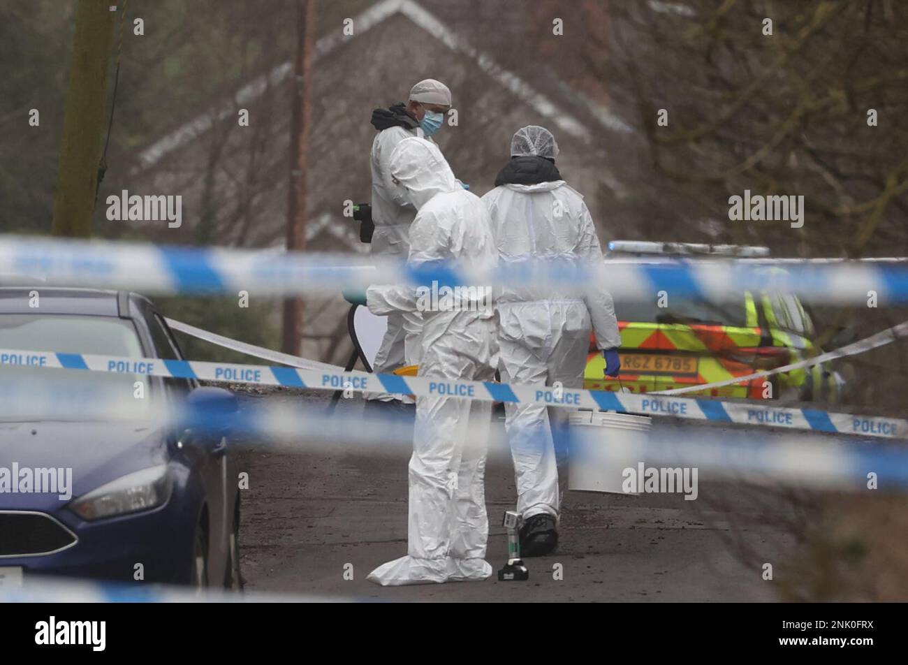 Forensic officers from Police Service of Northern Ireland (PSNI) at the