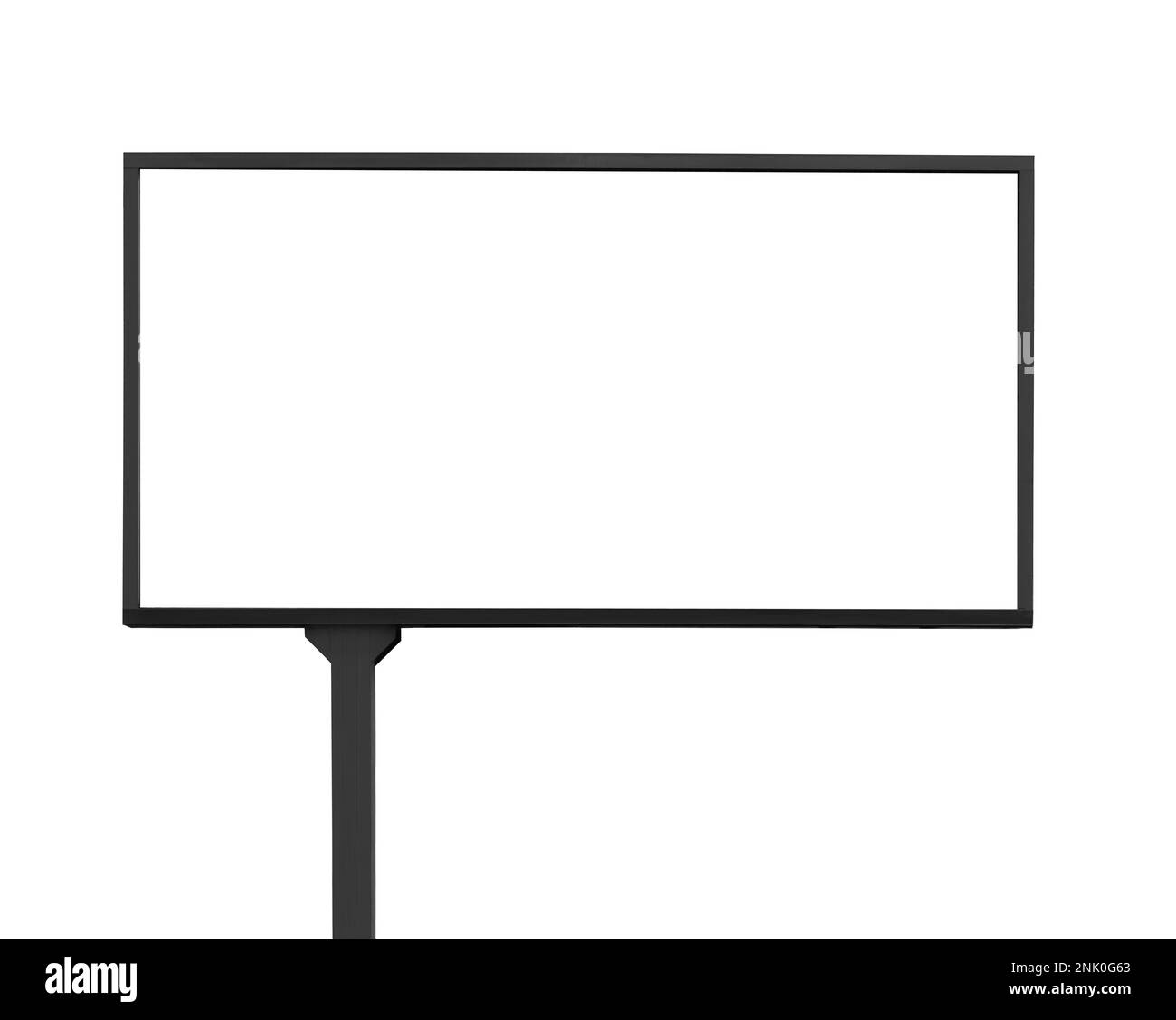 Blank advertising board isolated on white. Space for design Stock Photo