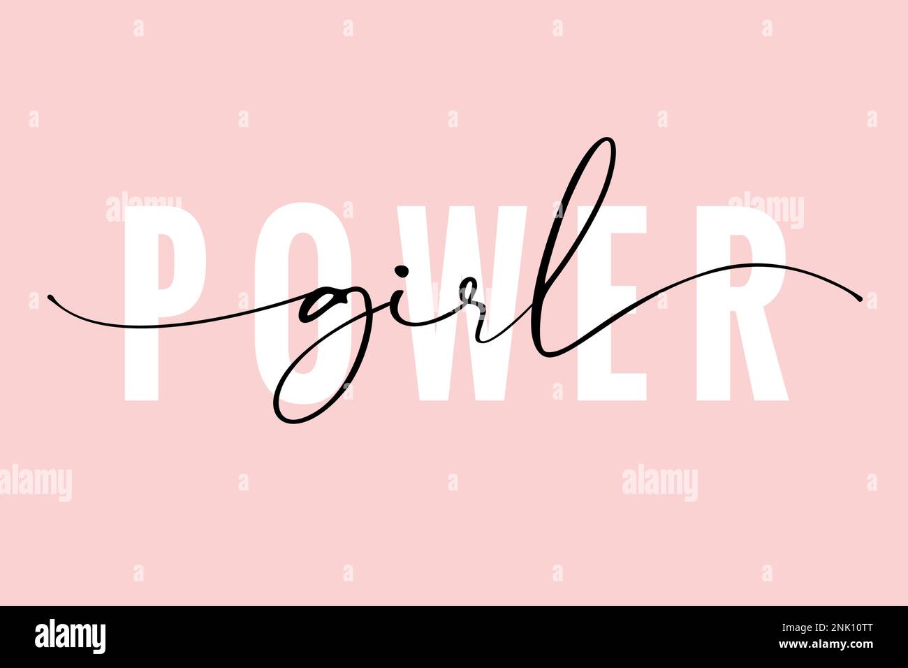 Girl power elegant lettering quote. Typography for t-shirt, hoody or sweatshirt. Tee print with slogan for International Womens day. Vector card Stock Vector