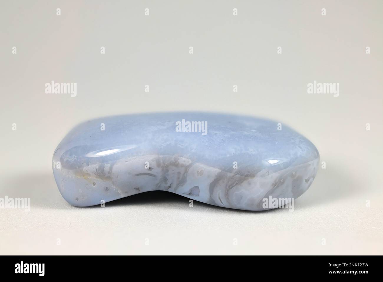 Blue lace agate is a banded microcrystalline chalcedony Stock Photo