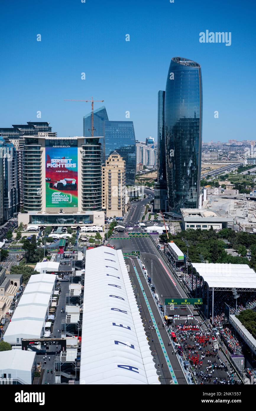 June 12, 2022, Baku, Azerbaijan A general view of the starting grid