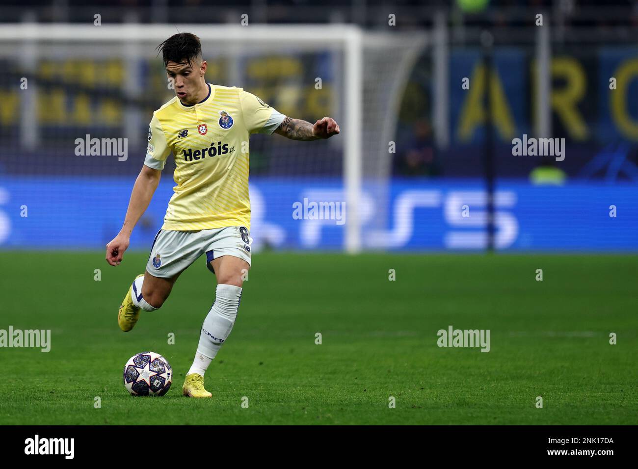 Milano Italy . February 22, 2023, Mateus Uribe of Fc Porto in action during the Uefa Europa League Group C match between Fc Internazionale and Fc Porto at Stadio Giuseppe Meazza on February 22, 2023 in Milano Italy . Stock Photo